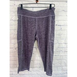 Women's Live Love Dream Heathered Purple capri legging with side pockets size 1X